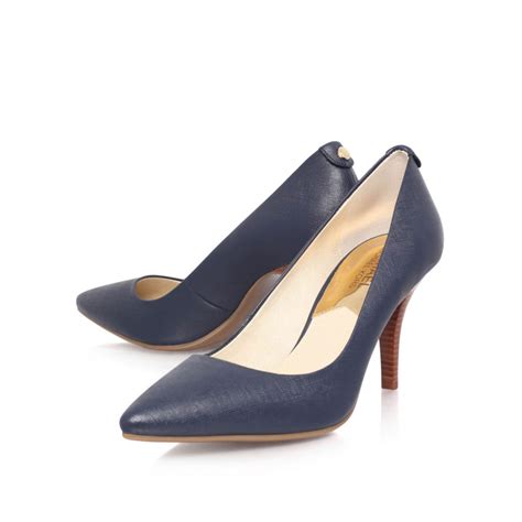 Mk Flex Mid Pump Navy Mid Heel Court Shoes By Michael Michael Kors