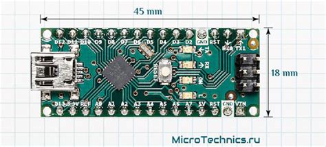 Плата Arduino Nano. Распиновка и принципиальная схема.