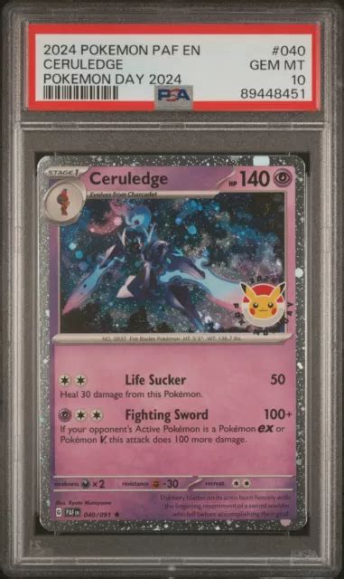 PSA 10 CERULEDGE 040 2024 Pokemon Paf En Paldean Fates 89448451 EUR 84