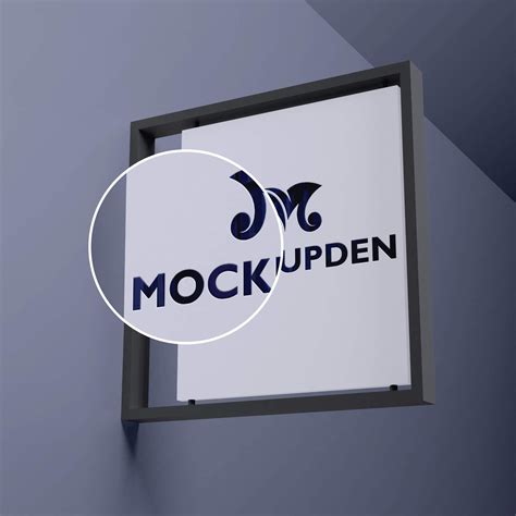 Free Logo Signage Mockup PSD Template Mockup Den