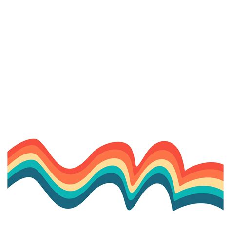 Premium Vector Retro Rainbow Wave Corner