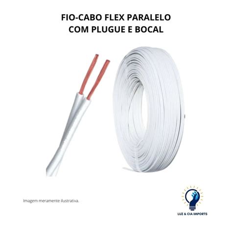 Fio Cabo Cordão Paralelo 2x0 50mm 1 5m Branco Elo7