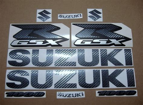 Suzuki GSX R 1000 K4 K5 Carbon Fiber Look Logo Decal Sticker Set Moto