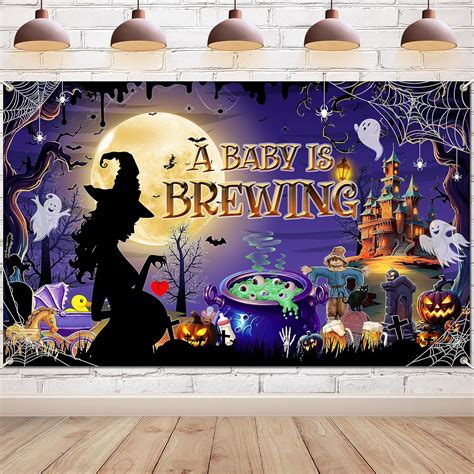 A Baby Is Brewing Decoraciones De Halloween Para Baby Shower