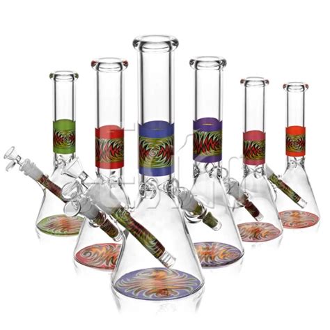 Esigo High Quality Beaker Wig Wag Downstem Glass Water Smoking Pipe Glass Smoking Pipe And