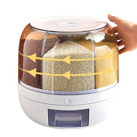 Rotatable Arroz Dispenser Selado Seco Gr O Balde Umidade Proof Cozinha