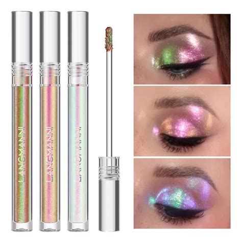 Set 3 Sombra Brillo Ojos Camaleón Tricolor Holográfico Eye MercadoLibre