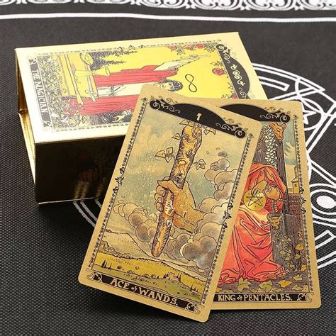 Gold Foil Tarot Tarot Deck With Guidebook Rider Waite Tarot Etsy Uk