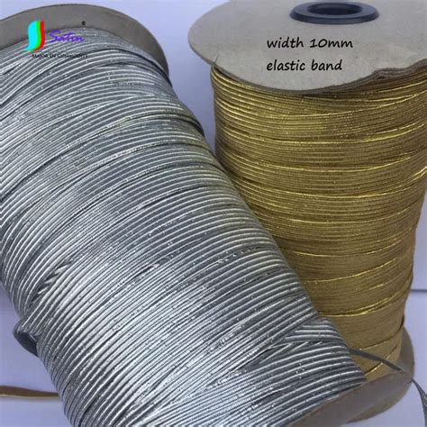 Wholesale 144yards Width 10mm Goldsilver Flat Elastic Bandsew