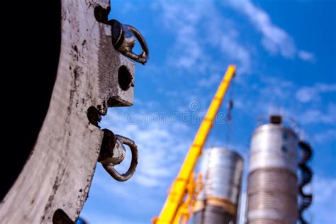 Bottom Of Metal Silos Placed On The Ground For Cutting To Scrap Steel