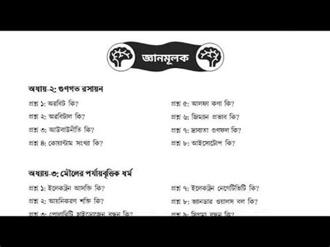 HSC 23 Chemistry 1st Paper Final Suggestions HSC Chemistry 1st Paper