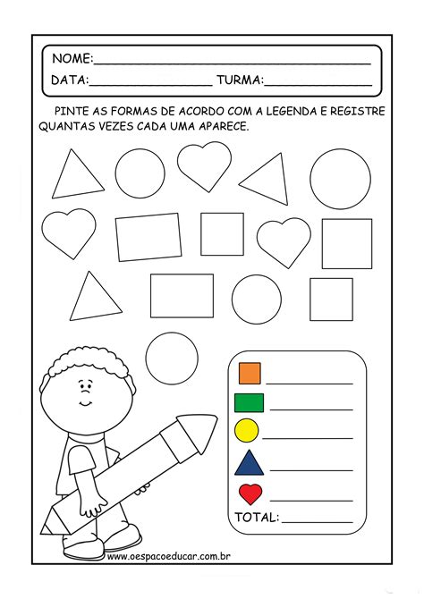 Pinte As Formas Geométricas De Acordo Com A Legenda - Educação Infantil: atividades para trabalhar as formas geométricas ...
