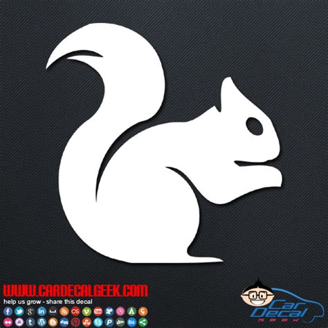 Cute Squirrel Vinyl Car And Wall Decal Sticker Graphic Cling