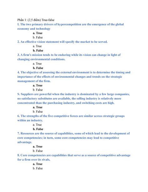 Sm Final Answer Ph N I M True False I The Two Primary