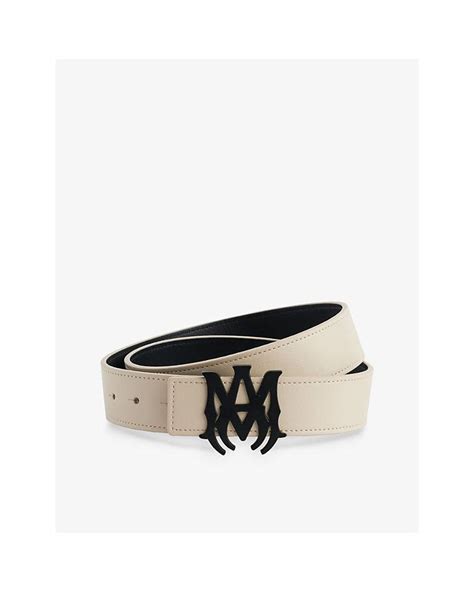 Amiri Monogram Buckle Reversible Leather Belt For Men Lyst