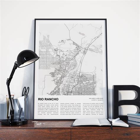 Rio Rancho Map Print, Rio Rancho Travel Map, Rio Rancho Wall Decor Art