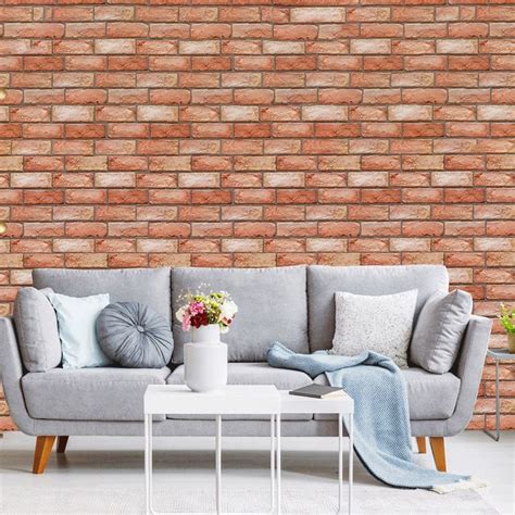 Artificial Brick Wall Panel Farmhouse Style Simple Home Living Room Panel Wall (5-pack) - Clearhalo