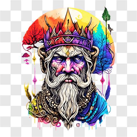 Download Ancient King Illustration in a Fantasy Forest PNG Online ...