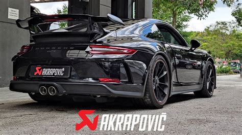 PORSCHE 991 GT3 AKRAPOVIC EXHAUST 991 2 GT3 PURE NA FLATSIX SOUND