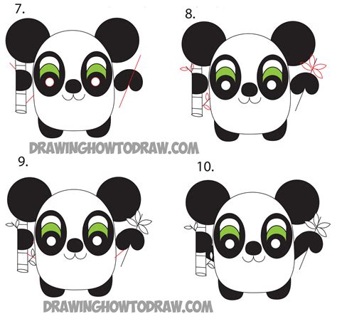 How To Draw Cartoon Pandas From The Word Panda Step By Step Tutorial