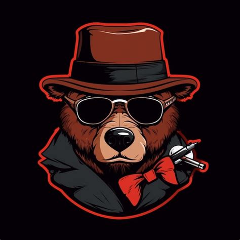 Premium Ai Image A Close Up Of A Bear Wearing A Hat And Sunglasses