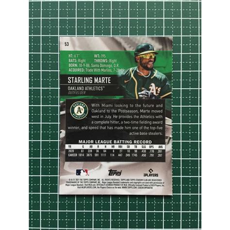 Topps Mlb Stadium Club Chrome Starling Marte Oakland