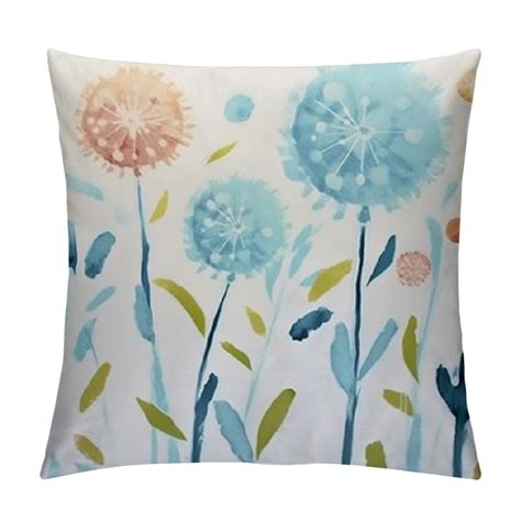 Aristuring Decorative Throw Pillow Covers Blue Dandelion Flower Indoor