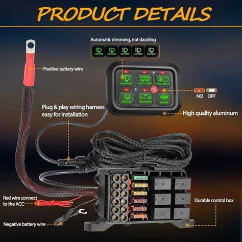 Niwaker Powersports Gang Switch Panel Automatic Dimmable Niwaker