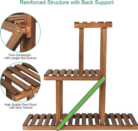 Ufine Soporte De Madera Para Plantas Para Interiores Y Exteriores