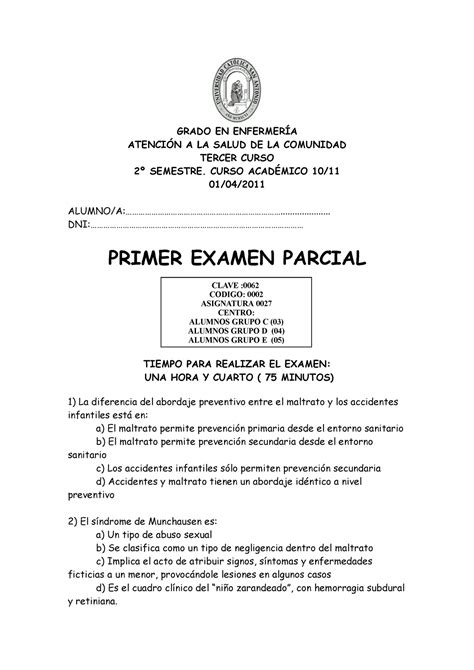 Examen 2016 preguntas y respuestas GRADO EN ENFERMERÍA ATENCIÓN A LA