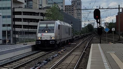 Rheincargo DE803 toeterend met de Düsdeldorf Köln Shuttle te Tilburg