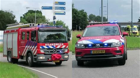 Brandweer Politie En Ambulance Met Spoed Naar Ongeval Op A Bij