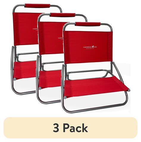 3 Pack Caribbean Joe One Position Folding Beach Chair Walmart