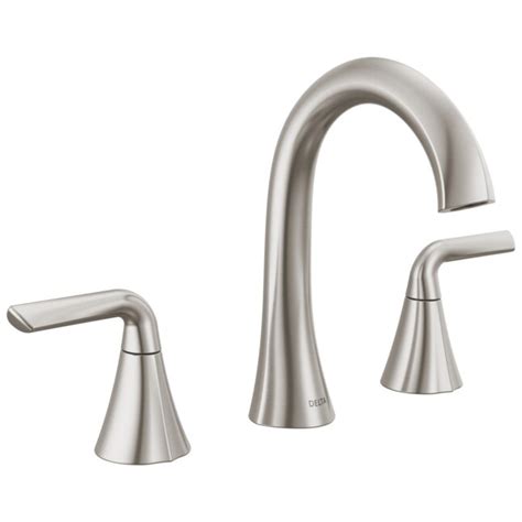 Delta Eldren Spotshield Brushed Nickel Widespread 2 Handle Watersense Bathroom Sink Faucet With