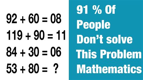 Can You Solve It Problem Mathematics Puzzle Percent Of People Don