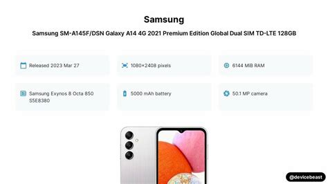 Samsung SM-A145F/DSN Galaxy A14 4G 2021 Premium Edition Global Dual SIM ...
