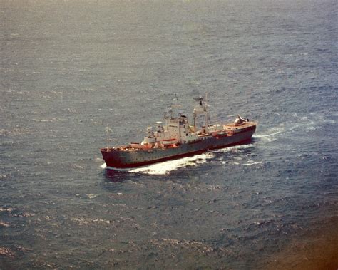 An Aerial Port Bow View Of The Soviet Naval Missile Range Ship Age