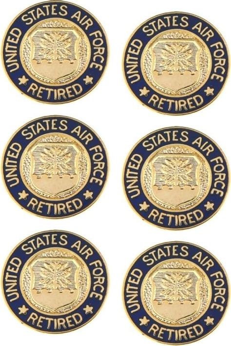 Militarybest Air Force Retired 58 Lapel Pin 6 Pack