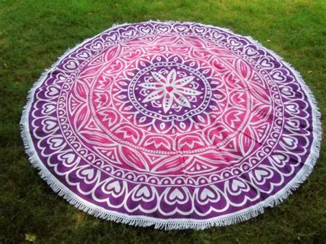 Indian Hippie Handmade Mandala Round Tapestry Beach Throw At Rs