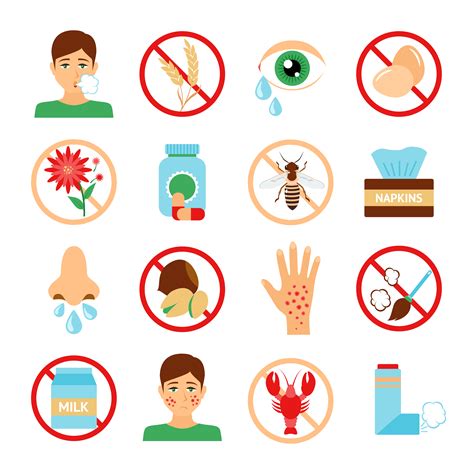 Allergy Icons Set 445613 Vector Art At Vecteezy