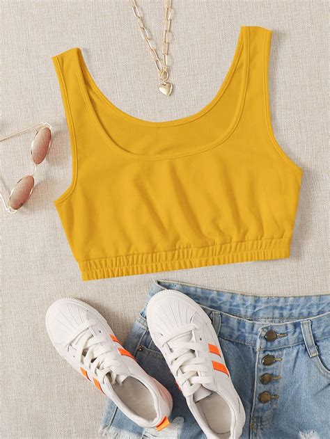 Однотонная кроп майка | Girls fashion clothes, Cute dress outfits ...