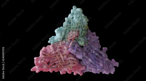 3D CG rendered image of scientifically accurate Nodamura Virus (Nodaviridae) Capsid Structure ...