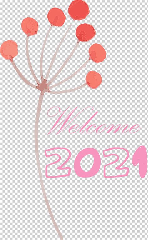 Diseño Floral Feliz Año Nuevo 2021 Bienvenida 2021 Hola 2021