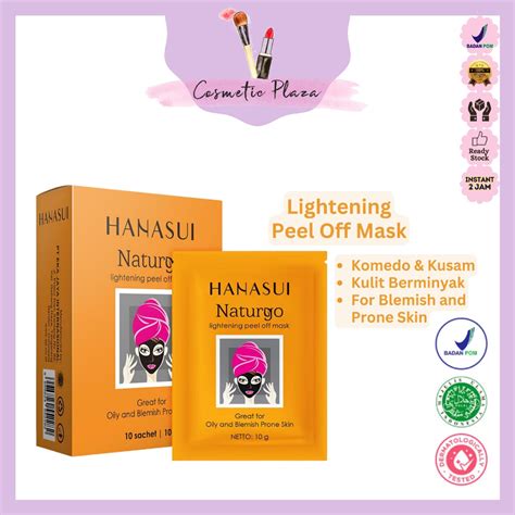 Jual HANASUI Naturgo Lightening Peel Off Face Mask Masker Hitam Komedo