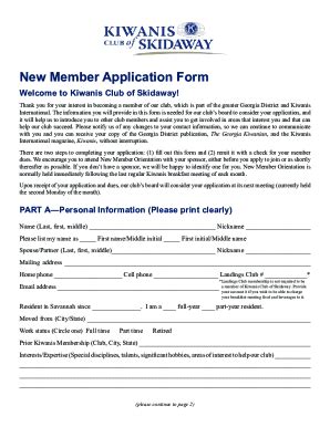 Fillable Online Fillable Online New Member Information Form