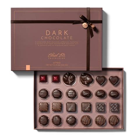 Ethel M Chocolates 24 Piece Premium Dark Chocolate