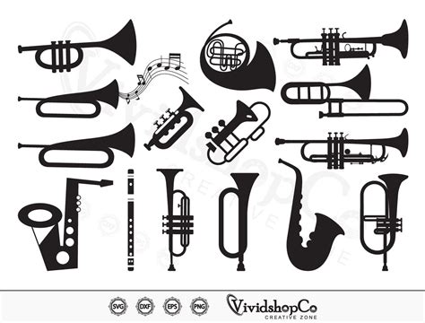 Trumpet Svg Horn Trumpet Svg Musical Instrument Marching Band