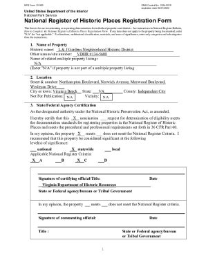 Fillable Online Fillable Online Nps Form Omb No United