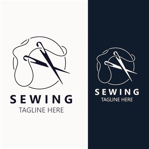 Premium Vector Needle And Thread Sewing Tailor Logo Outline