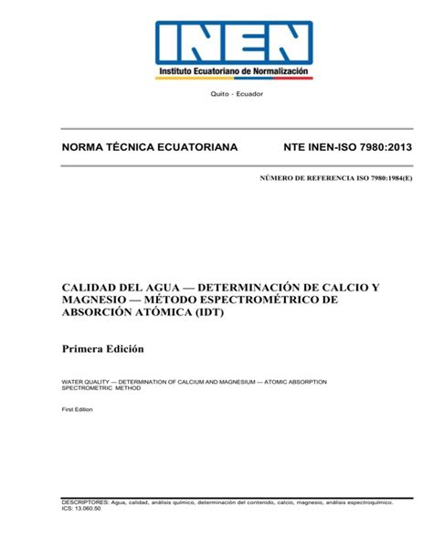 nte inen iso 7980ext Servicio Ecuatoriano de Normalización